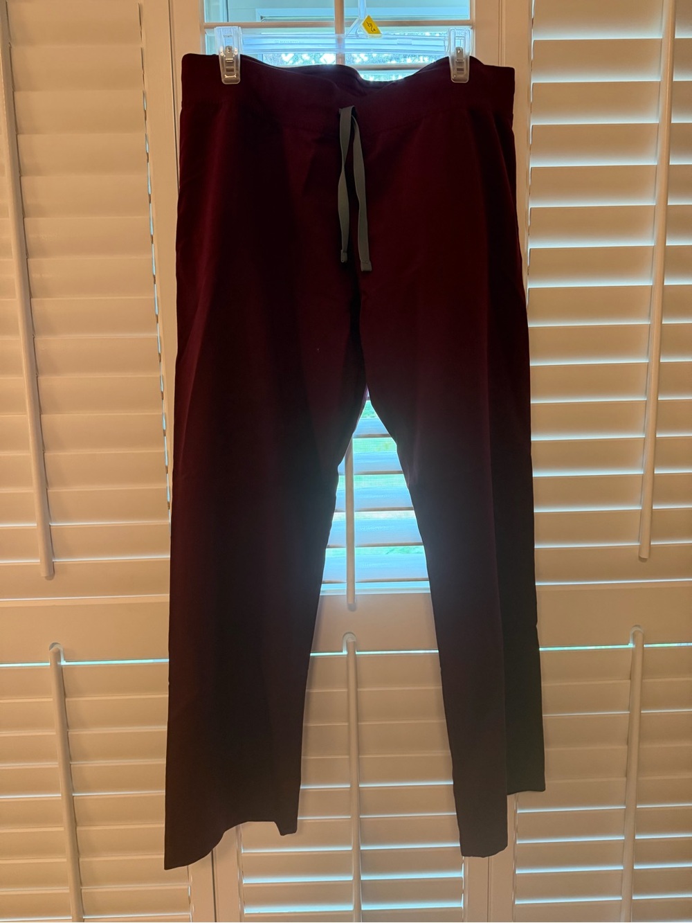 Figs Men's Joggers in Burgundy with Gray Drawstring